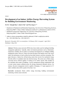 Development of an Indoor Airflow Energy Harvesting System for