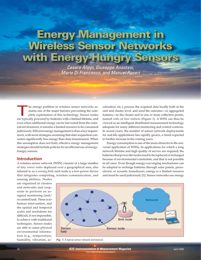 Energy Management in Wireless Sensor Networks with Energy