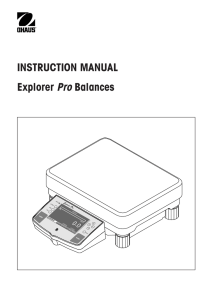 Instruction Manual Explorer Pro Balances EP12001, EP22001