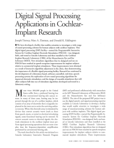 Digital Signal Processing Applications in Cochlear