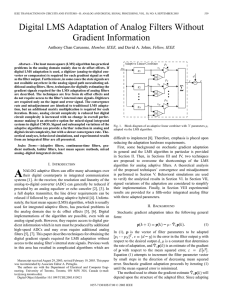 Digital LMS adaptation of analog filters without gradient information