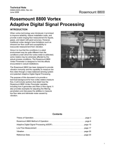 Rosemount 8800, Rosemount 8800 Vortex Adaptive Digital Signal