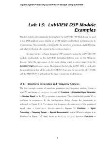 Lab 13: LabVIEW DSP Module Examples