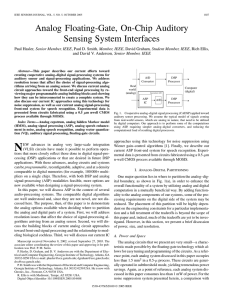 Analog Floating-Gate, On-Chip Auditory Sensing System Interfaces