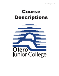 Course Descriptions - Otero Junior College