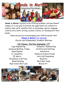 Hands in Motion is proud to be offering academic and enrichment