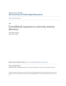 Formaldehyde exposures in a university anatomy laboratory
