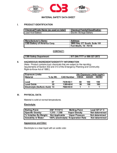 MATERIAL SAFETY DATA SHEET I. PRODUCT