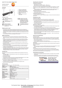 testo 745 · Non-contact voltage tester Overview Observe prior to use