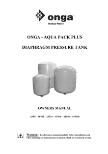 ONGA - AQUA PACK PLUS DIAPHRAGM PRESSURE TANK