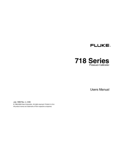 Fluke 718 Series Pressure Calibrator Manual PDF