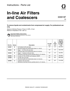 In-line Air Filters And Coalescers