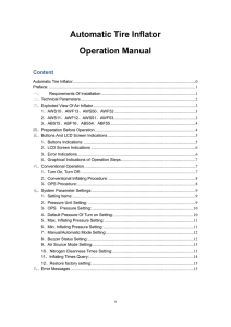 Automatic Tire Inflator Operation Manual - Nordic