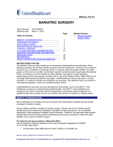 Bariatric Surgery - UnitedHealthcareOnline.com