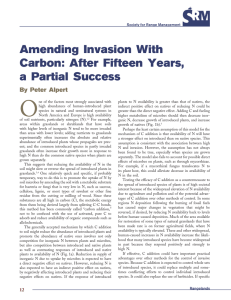 Amending Invasion With Carbon: After Fifteen Years, a Partial Success