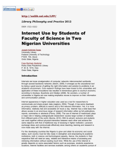 Internet Use by Students of Faculty of Science in Two Nigerian