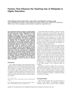 Factors that influence the teaching use of