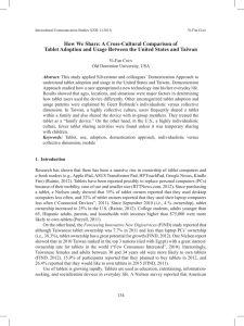 A Cross-Cultural Comparison of Tablet Adoption and Usage