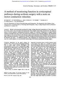 A method of monitoring function in corticospinal pathways during