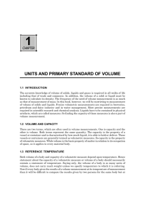 units and primary standard of volume