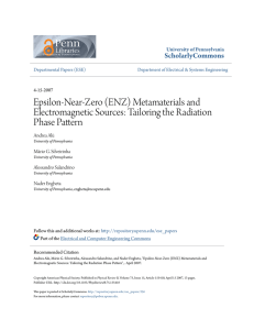 Epsilon-Near-Zero (ENZ) Metamaterials and