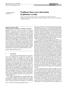 Nonlinear three-wave interaction in photonic crystals