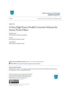 A New High Power Parallel Converter Scheme for