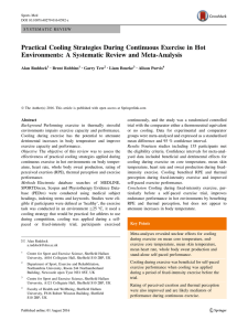 Practical Cooling Strategies During Continuous Exercise in Hot