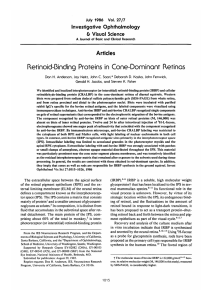 Retinoid-Binding Proteins in Cone