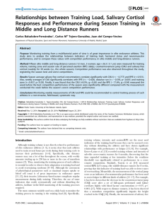 Relationships between Training Load, Salivary Cortisol Responses