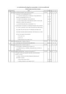 ลําดับ รหัสวิชา นก.:ชม. หัวข  อ IMO นก. 1 SW3101 การทํางาน