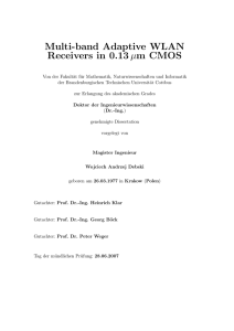 Multi-band Adaptive WLAN Receivers in 0.13µm CMOS