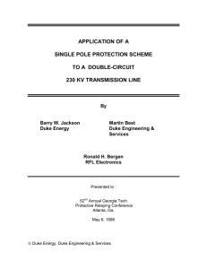 application of a single pole protection scheme to a double