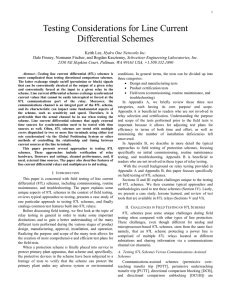 Testing Considerations for Line Current Differential Schemes