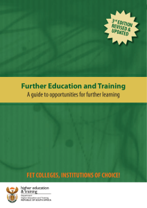 Further Education and Training - Department of Higher Education