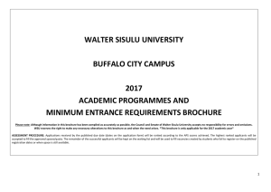 2017 Information Brochure - Walter Sisulu University