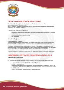 THE NATIONAL CERTIFICATE (VOCATIONAL) 2.2 NATIONAL