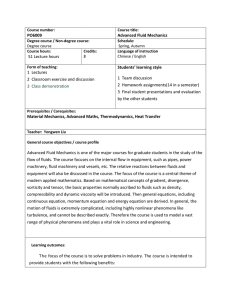 PO6009 Advanced Fluid Mechanics 51 Lecture hours 1 Lectures 2