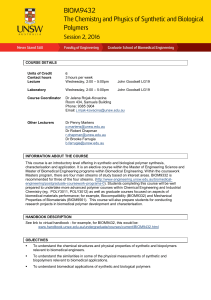 COURSE DETAILS Units of Credit 6 Contact hours 3 hours per week