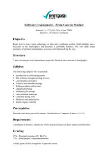 Software Development - Syllabus