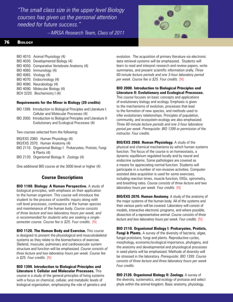Course Descriptions High Point University