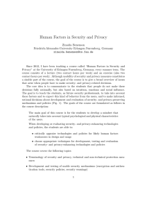 Human Factors in Security and Privacy