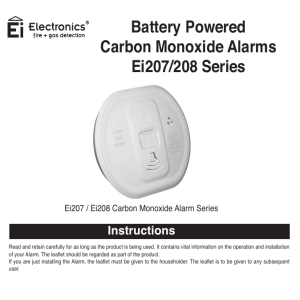 Battery Powered Carbon Monoxide Alarms Ei207/208 Series