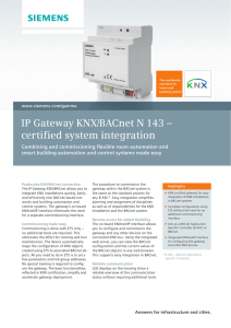 IP Gateway KNX/BACnet N 143 – certified system