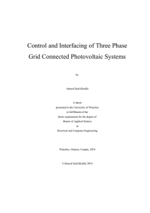 Control and Interfacing of three phase PV systems