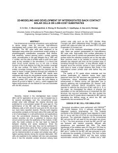 2d-modeling and development of interdigitated back contact solar