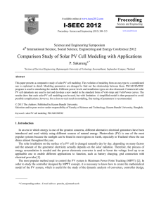 Comparison Study of Solar PV Cell Modeling with - I