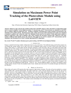 Simulation on Maximum Power Point Tracking of the Photovoltaic