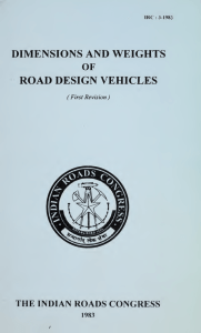 IRC 003: Dimensions and Weights of Road Design Vehicles