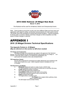 2016 USAC National .25 Midget Rule Book